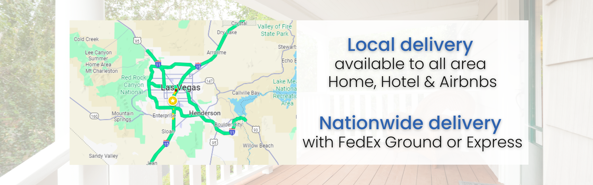 Map showing Greater Las Vegas delivery coverage